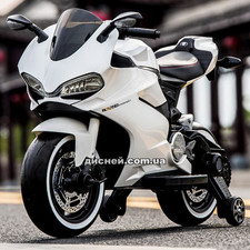 Детский мотоцикл M 3467 EL-1 Honda, кожаное сиденье, белый